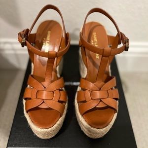 NEW YSL Tribute Espadrille Wedges Size 37